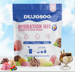 DUJOSOO Hydration Mix Electrolytes Drink Powder - 16 Sticks, Variety Flavors - Boost Energy, Replenish Fluids & Support Muscle Function