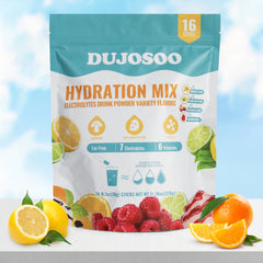 DUJOSOO Hydration Mix Electrolytes Drink Powder - 16 Sticks, Variety Flavors - Boost Energy, Replenish Fluids & Support Muscle Function