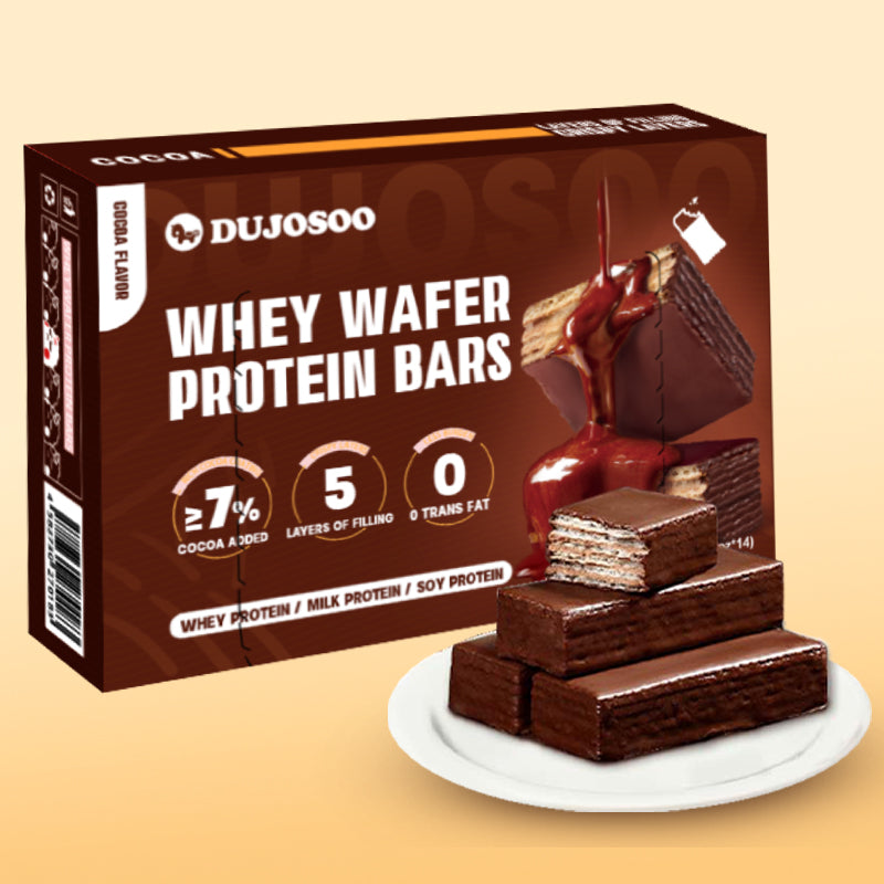 Dujosoo Cocoa Crunch High-Protein Wafer Bar,More Cocoa, More Power! 7% Cocoa Wafer Protein Bar for Energy & Muscle. (10101038219585)