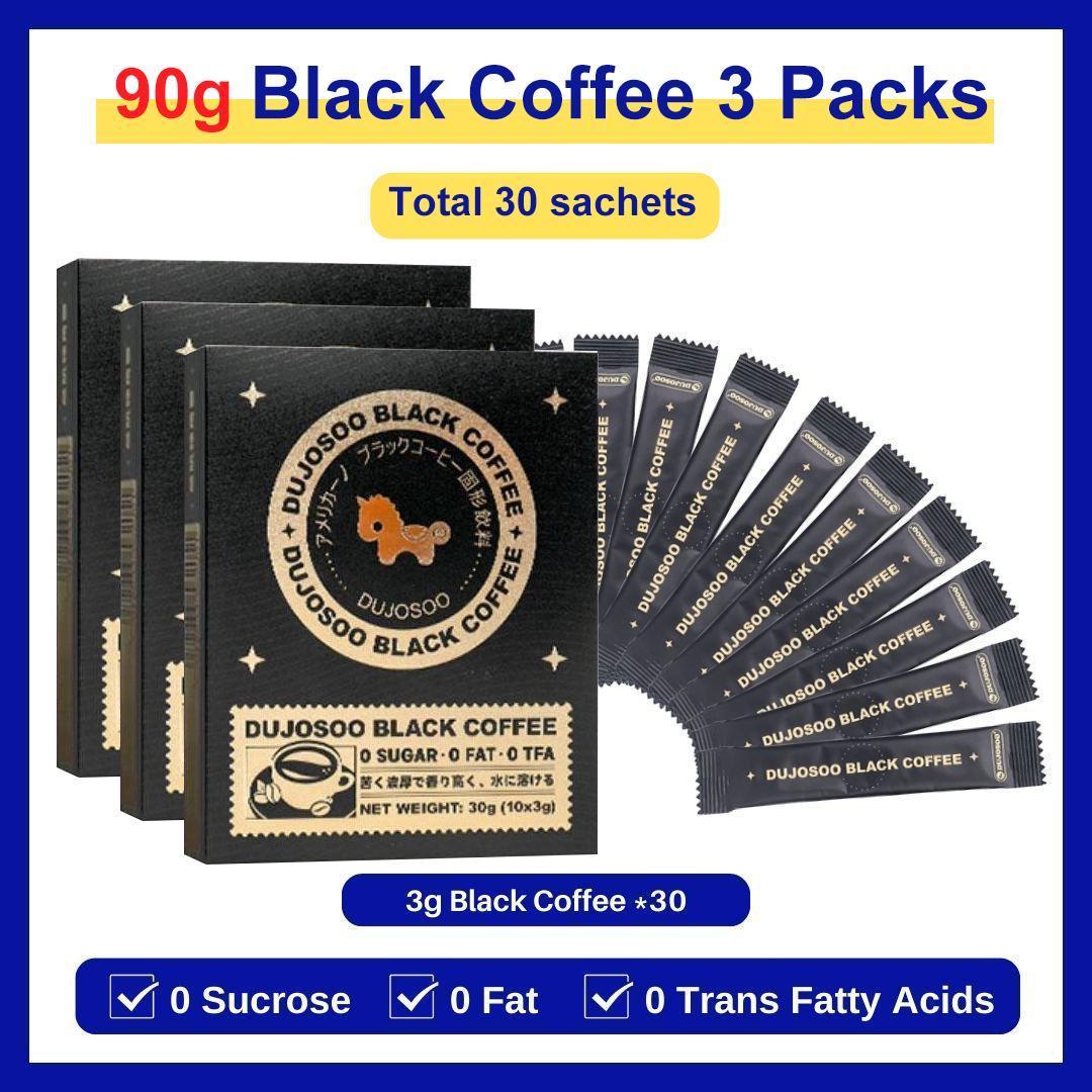 DUJOSOO Black Coffee Sugar-Free Beverage 30g (3g x10 Sticks) Premium Arabica Beans Instant Powder Iced DIY Coffee