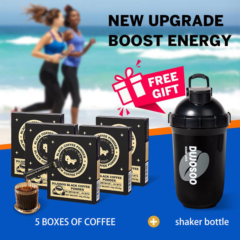 DUJOSOO Black Coffee Sugar-Free Beverage 30g (3g x10 Sticks) Premium Arabica Beans Instant Powder Iced DIY Coffee