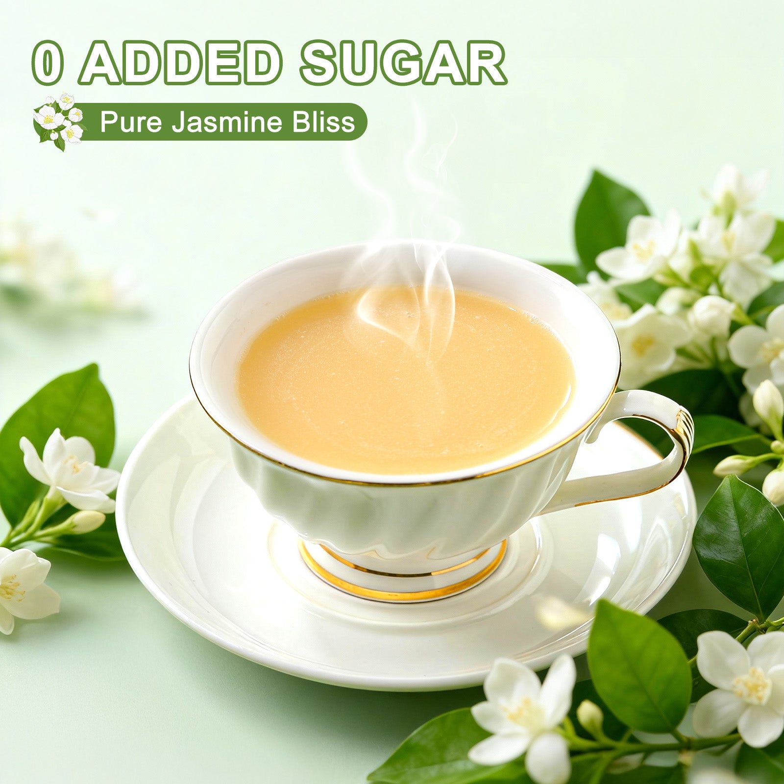 Dujosoo Jasmine Green Powder Latte: Zero Sugar, Just 44 Calories. Pure Delight.(pack of 120) (10070542319937)