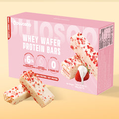 Dujosoo Whey Protein Wafer Bar - Berry Yogurt Flavor Berry Yogurt Flavor | 1.6% Real Strawberry, Trans Fat Free, High Protein & Fiber for Lasting Energy & Satiety (10105723814209)