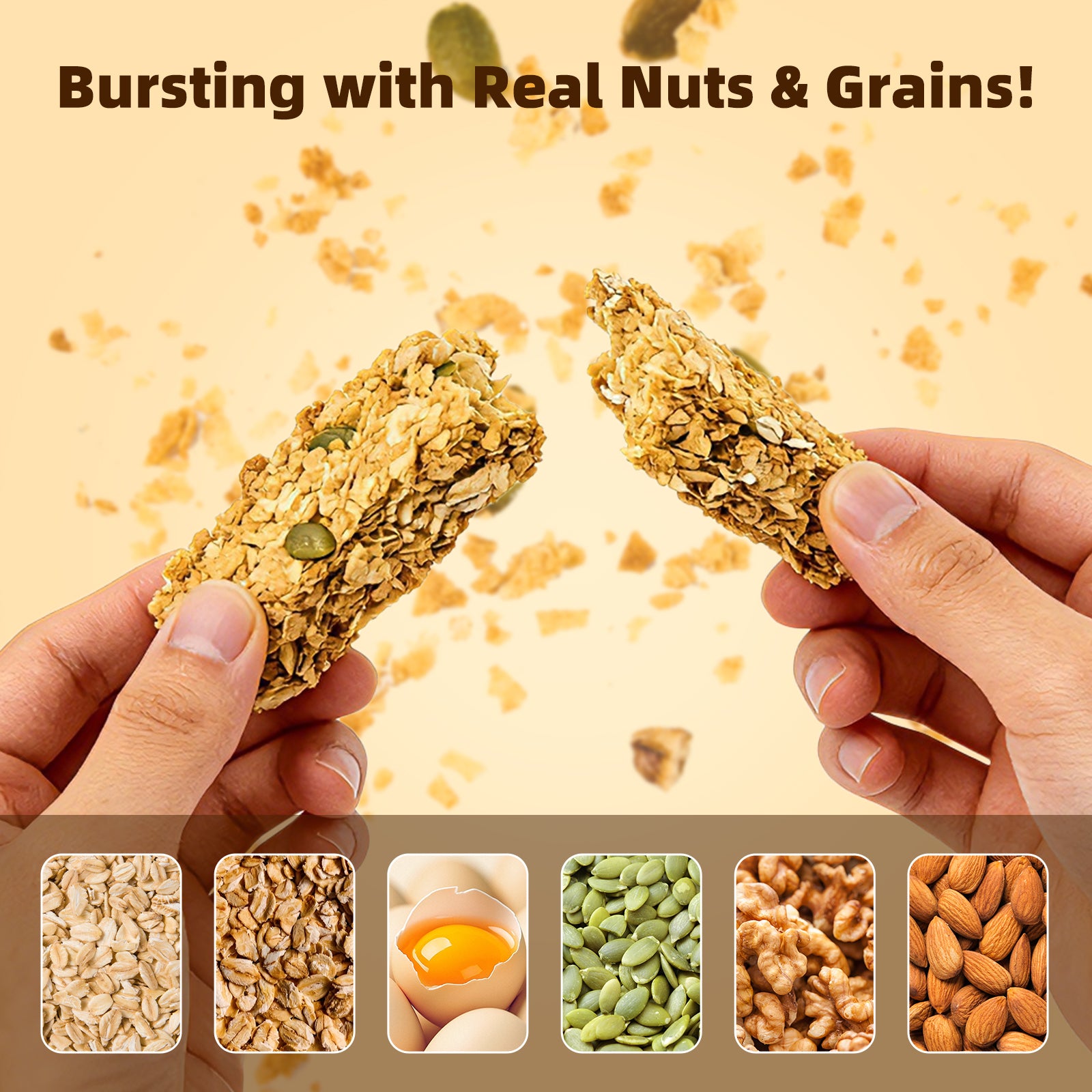 Dujosoo Crunchy Nut & Oat Granola Bars - Packed with Pumpkin Seeds, Walnuts & Almonds, Non-GMO, Non-Fried Snack (10109159309633)