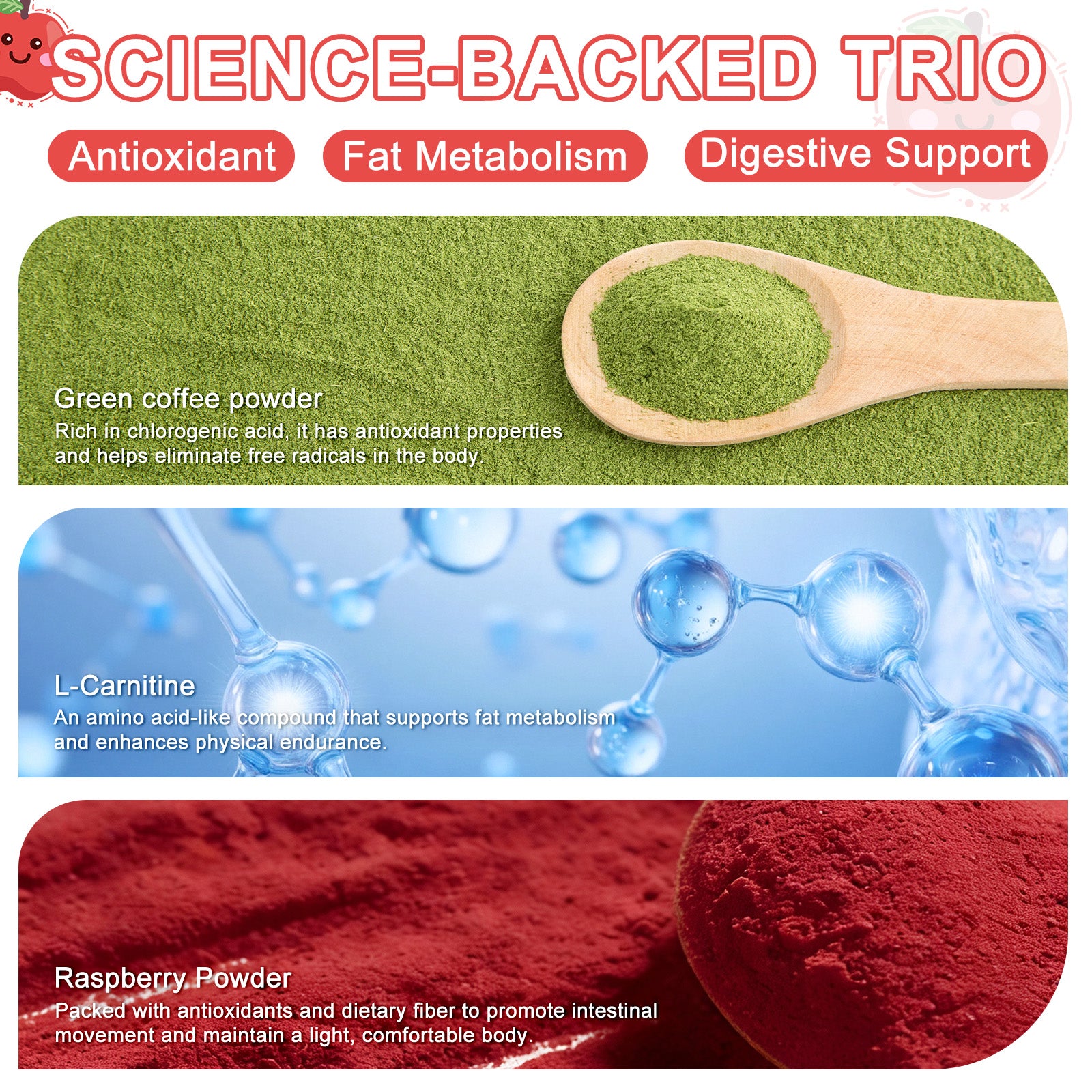 Dujosoo Apple Americano Powder: Triple-Boost Energy + 25% Real Apple, 0 Sugar(pack of 120) (10103258775873)