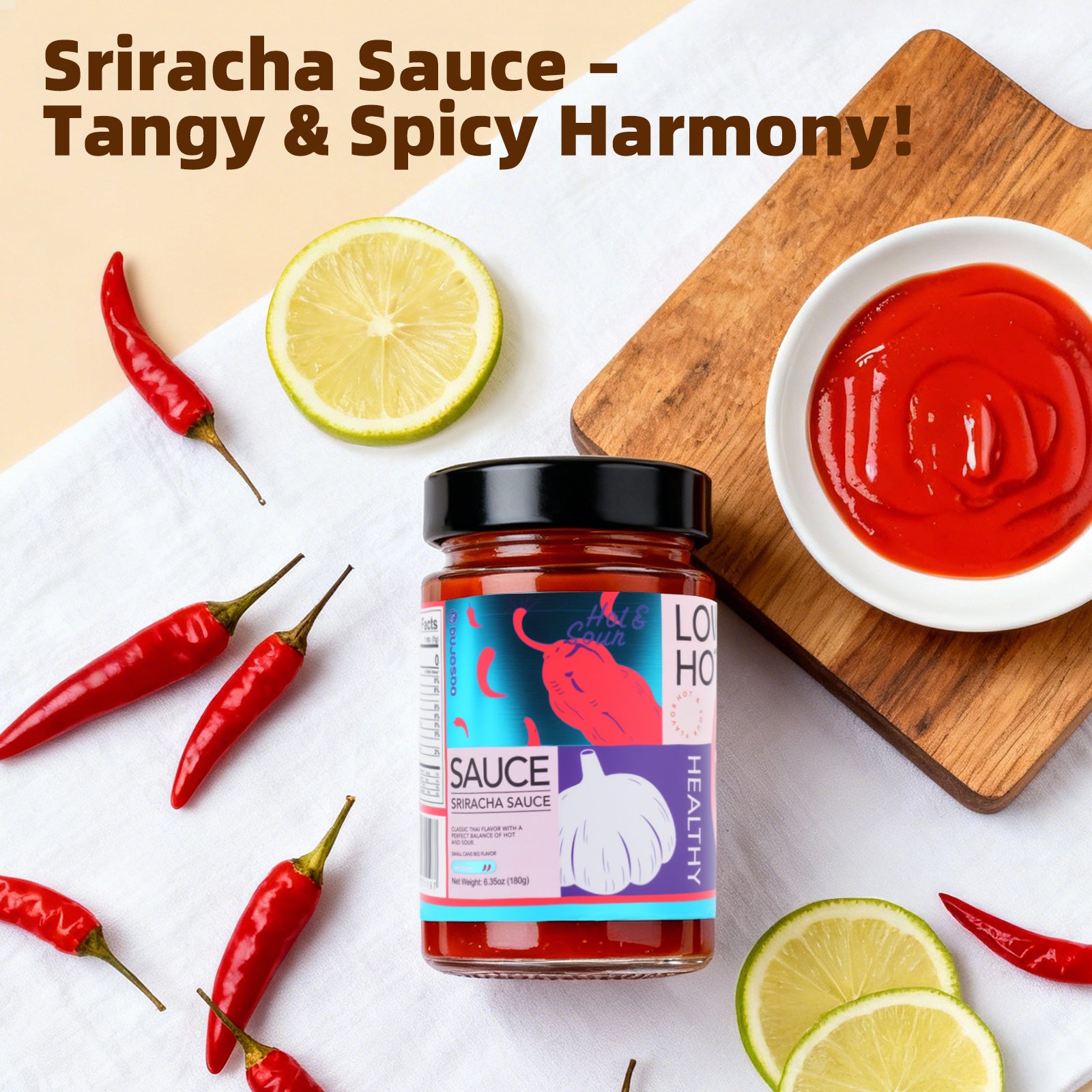 Dujosoo Sriracha Sauce: Tangy & Spicy Harmony in Every Drop!-20 bottles per case (10101366522177)
