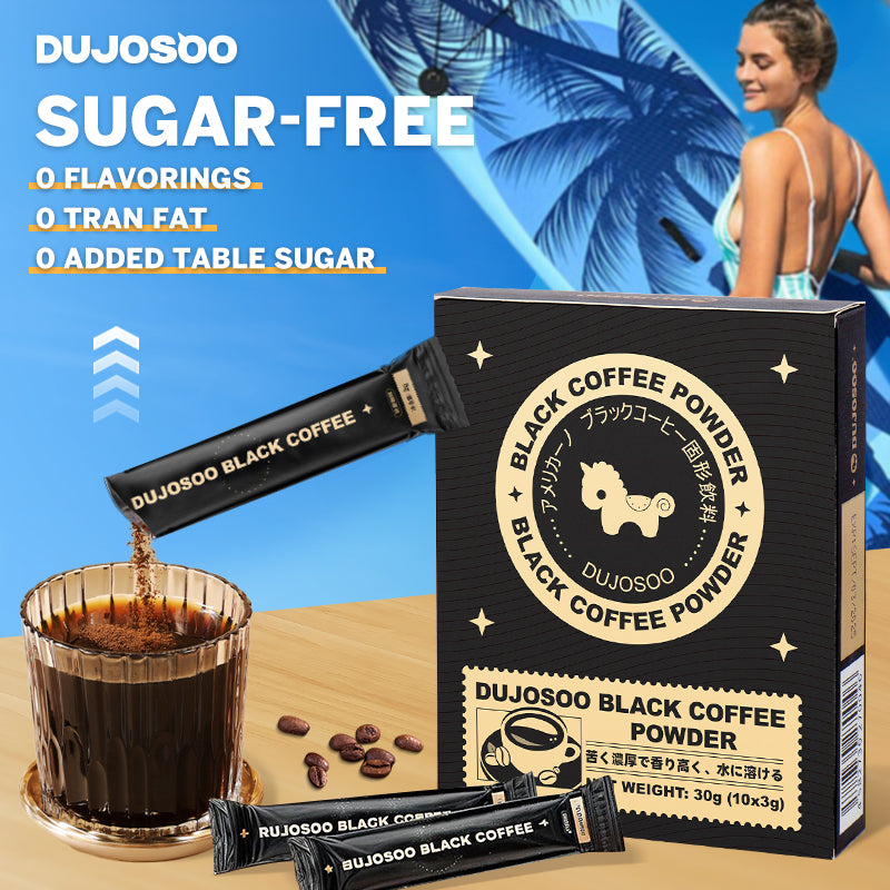 DUJOSOO Black Coffee Sugar-Free Beverage 30g (3g x10 Sticks) Premium Arabica Beans Instant Powder Iced DIY Coffee
