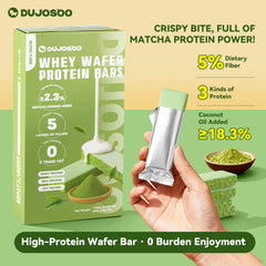 Dujosoo Whey Protein Wafer Bar - Matcha Flavor- Zero Trans Fat, High Protein & Fiber, On-the-Go Healthy Snack (20g Single Pack) (10105726370113)