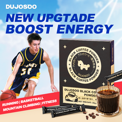 DUJOSOO Black Coffee Sugar-Free Beverage 30g (3g x10 Sticks) Premium Arabica Beans Instant Powder Iced DIY Coffee