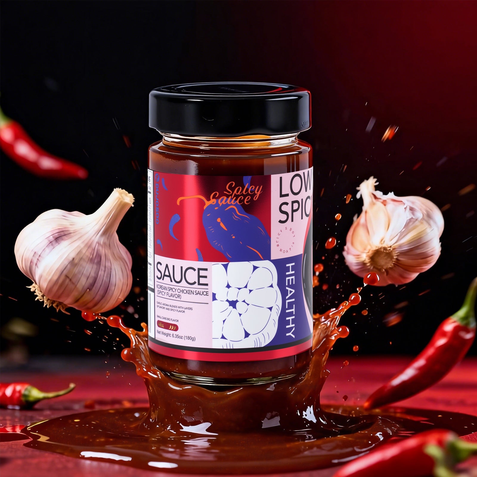 Dujosoo Korean Spicy Garlic Chicken Sauce！Fire Up Your Taste Buds! -20 bottles per case (10101353939265)