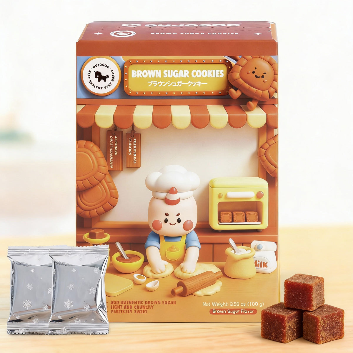 Dujosoo Gourmet Brown Sugar Cookies - Lightly Baked, Perfect Sweetness, Crisp Texture（pack of 100）（副本） (10101737652545)