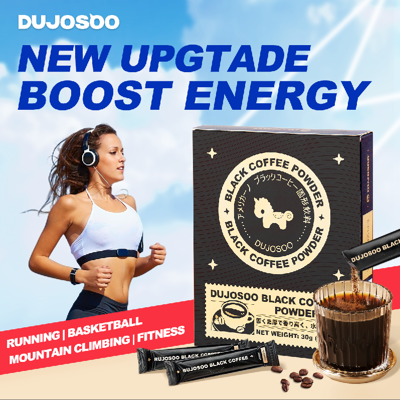 DUJOSOO Black Coffee Sugar-Free Beverage 30g (3g x10 Sticks) Premium Arabica Beans Instant Powder Iced DIY Coffee