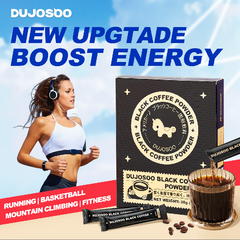 DUJOSOO Black Coffee Sugar-Free Beverage 30g (3g x10 Sticks) Premium Arabica Beans Instant Powder Iced DIY Coffee
