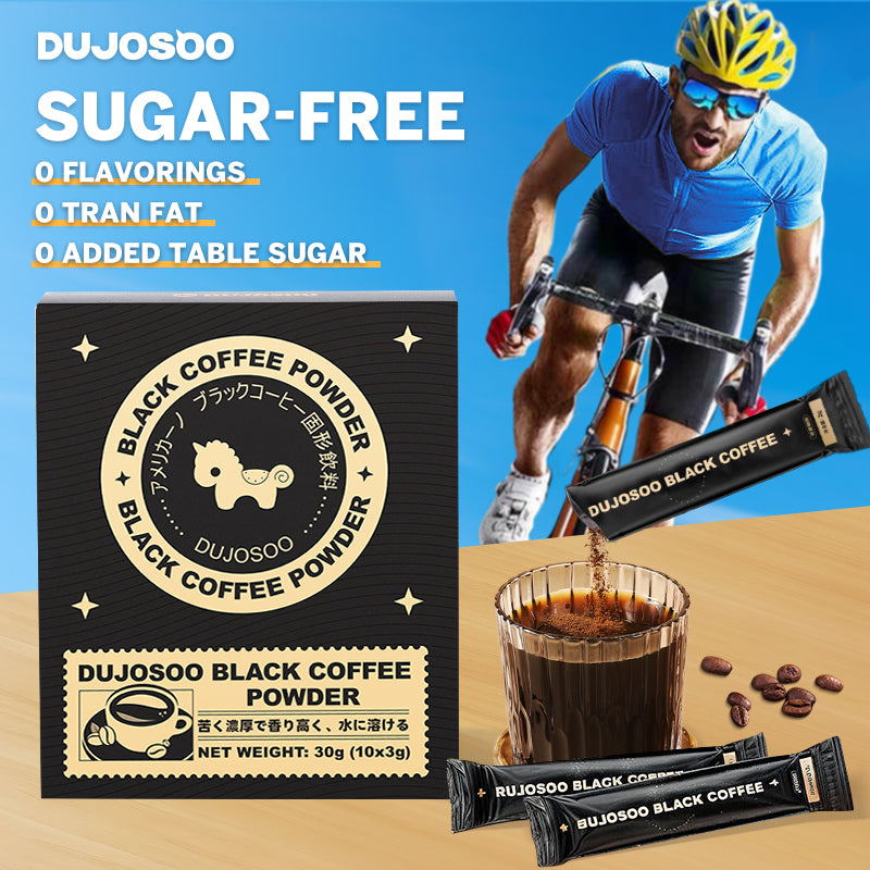 DUJOSOO Black Coffee Sugar-Free Beverage 30g (3g x10 Sticks) Premium Arabica Beans Instant Powder Iced DIY Coffee