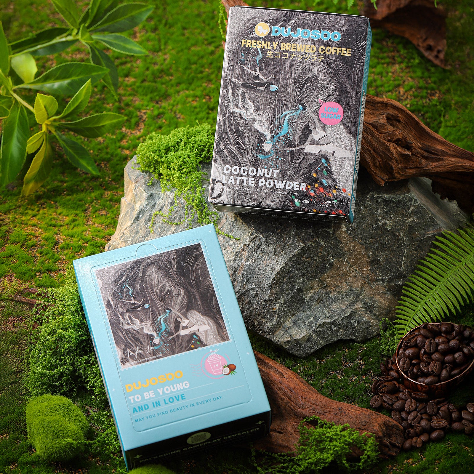 Dujosoo Tropical Coconut Latte Powder – Low-Fat, Instant Bliss（pack of 120） (10103255302465)