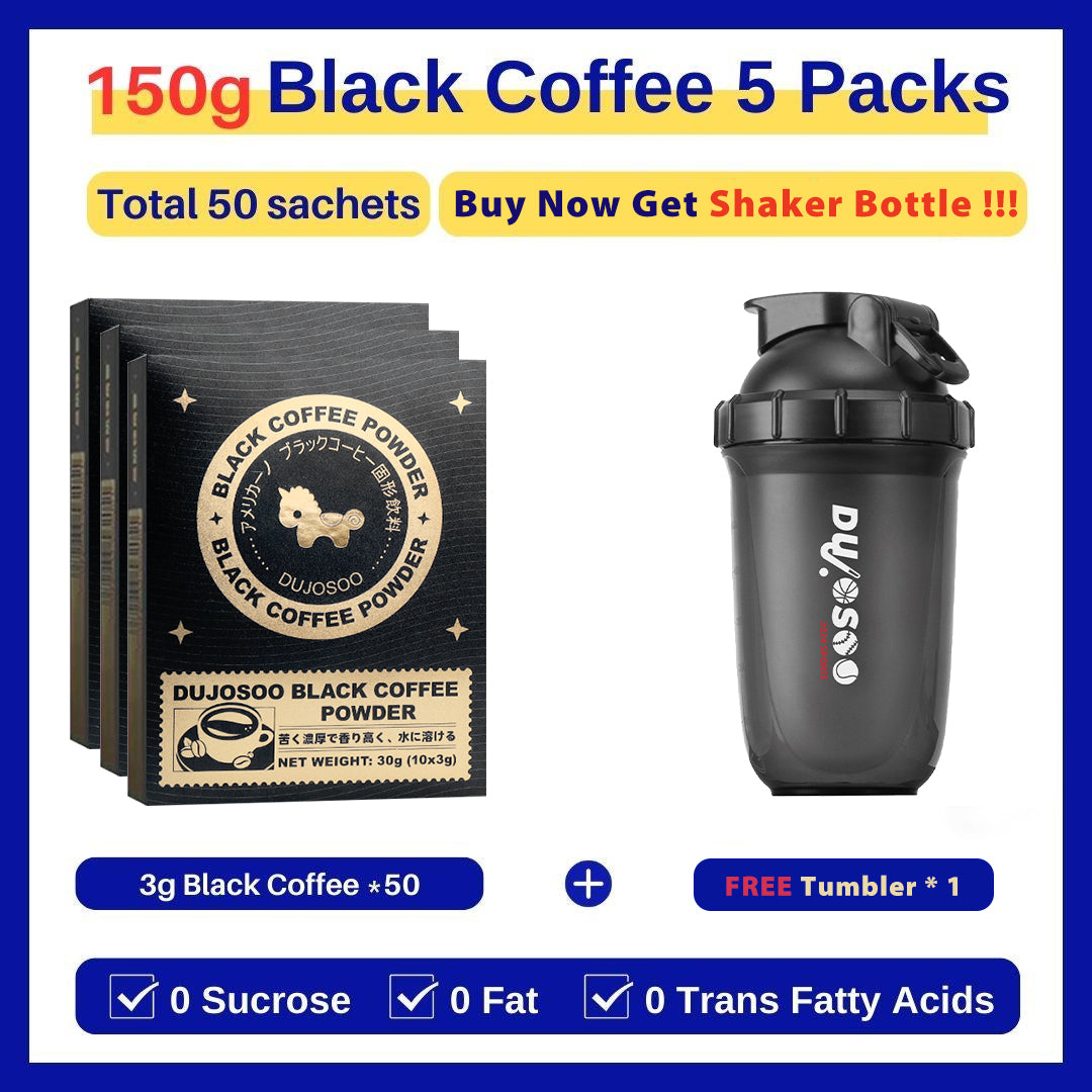 DUJOSOO Black Coffee Sugar-Free Beverage 30g (3g x10 Sticks) Premium Arabica Beans Instant Powder Iced DIY Coffee