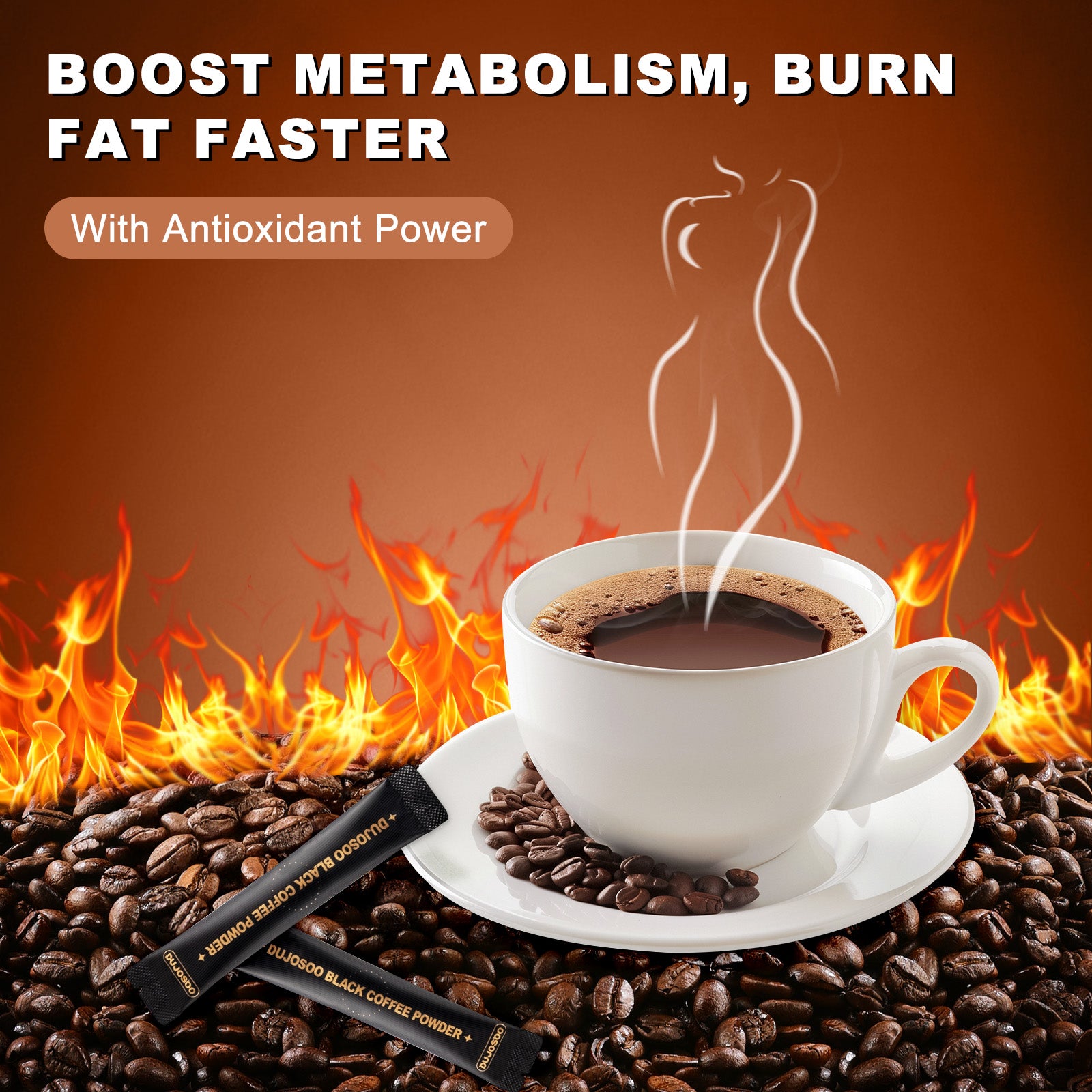 Dujosoo Instant Black Espresso | 100% Arabica, No Sugar, No Fat | Antioxidant + Metabolism Boost!(pack of 192) (10070506012993)