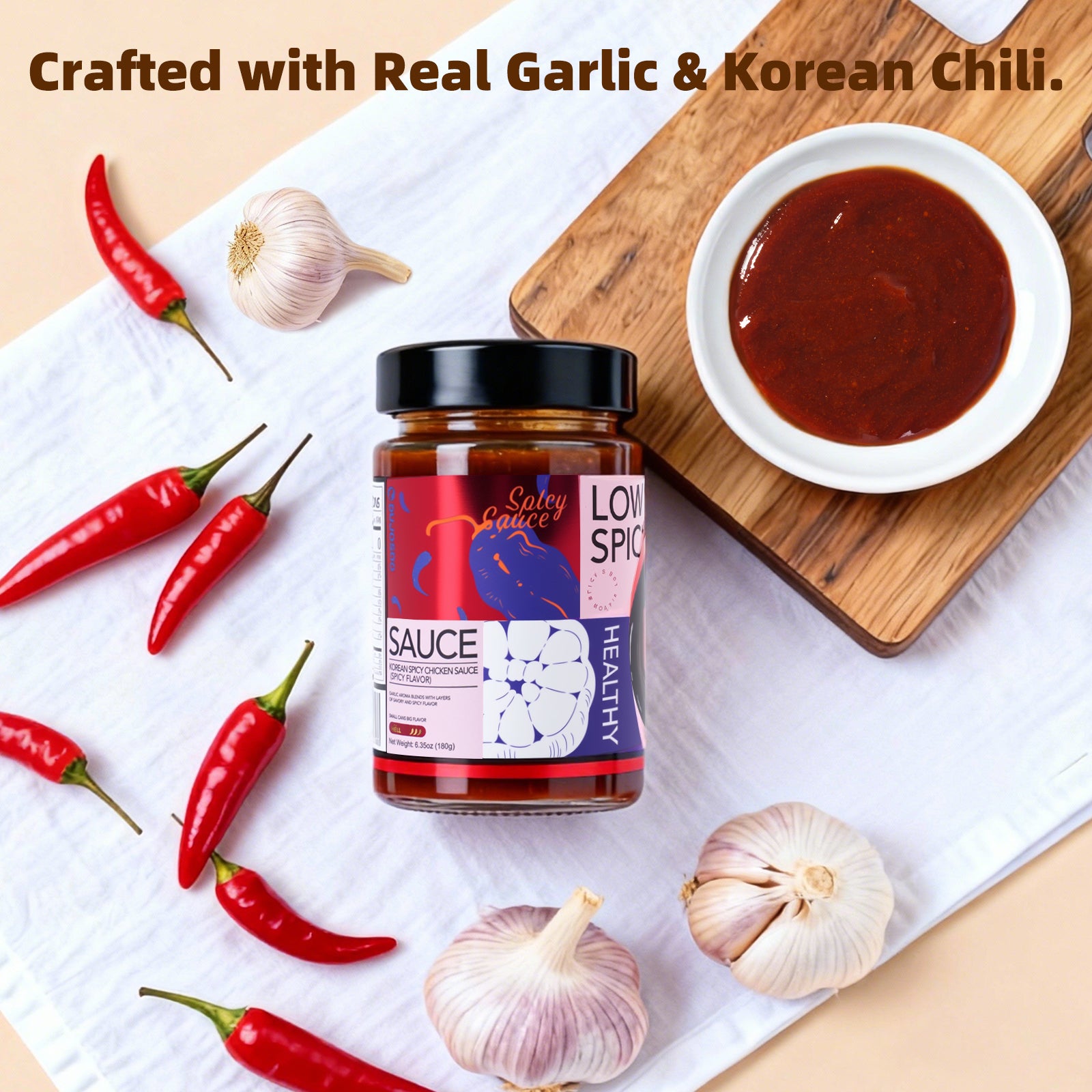 Dujosoo Korean Spicy Garlic Chicken Sauce！Fire Up Your Taste Buds! -20 bottles per case (10101353939265)
