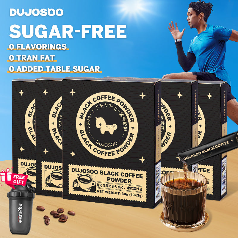 DUJOSOO Black Coffee Sugar-Free Beverage 30g (3g x10 Sticks) Premium Arabica Beans Instant Powder Iced DIY Coffee
