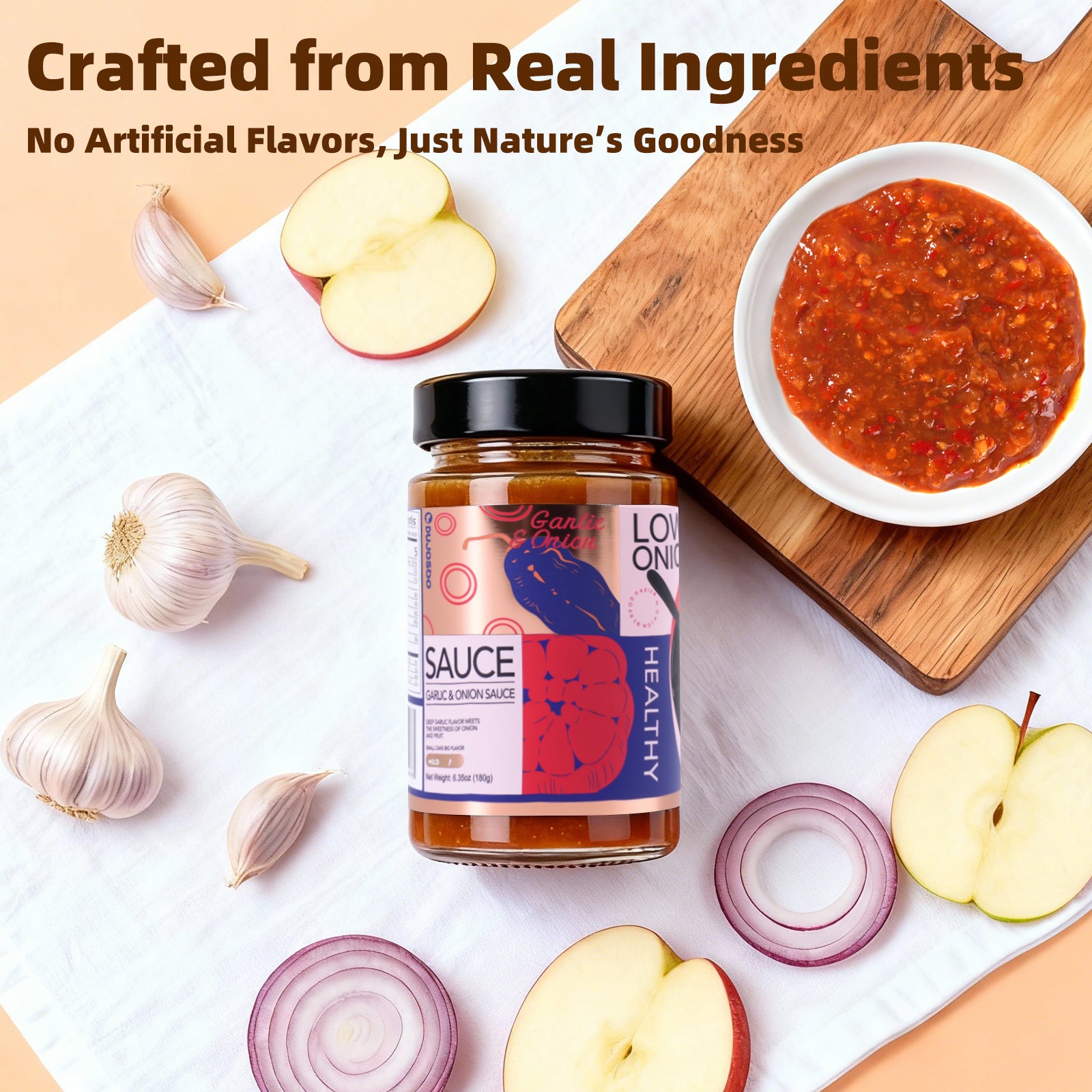 Dujosoo Garlic&Onion Sauce,The Perfect Balance: Bold Garlic & Sweet Onion.-20 bottles per case (10101365801281)