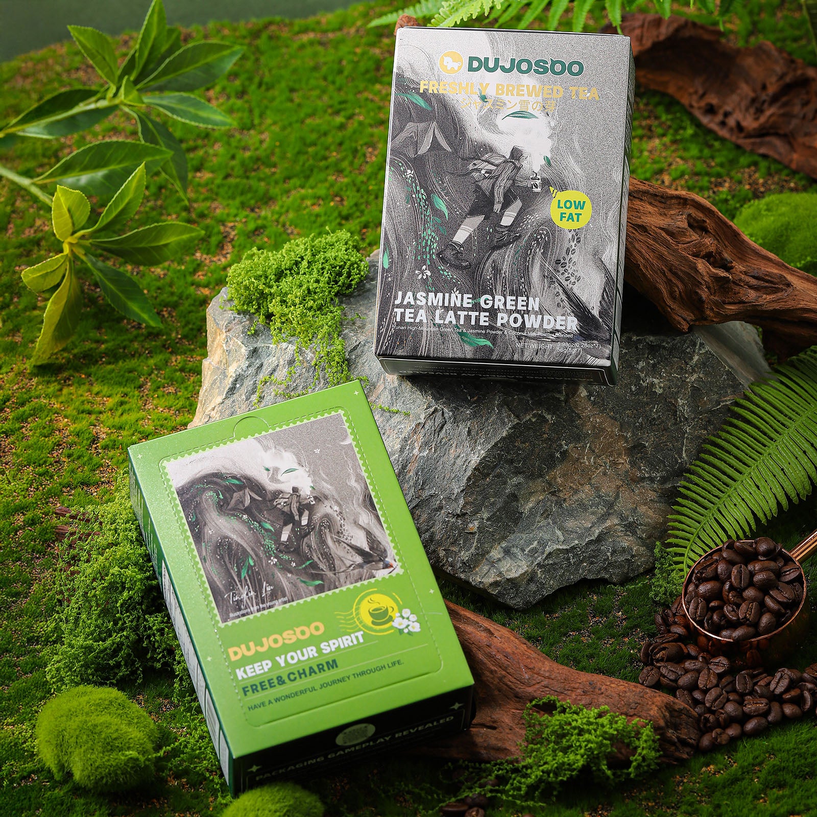 Dujosoo Jasmine Green Powder Latte: Zero Sugar, Just 44 Calories. Pure Delight.(pack of 120) (10070542319937)