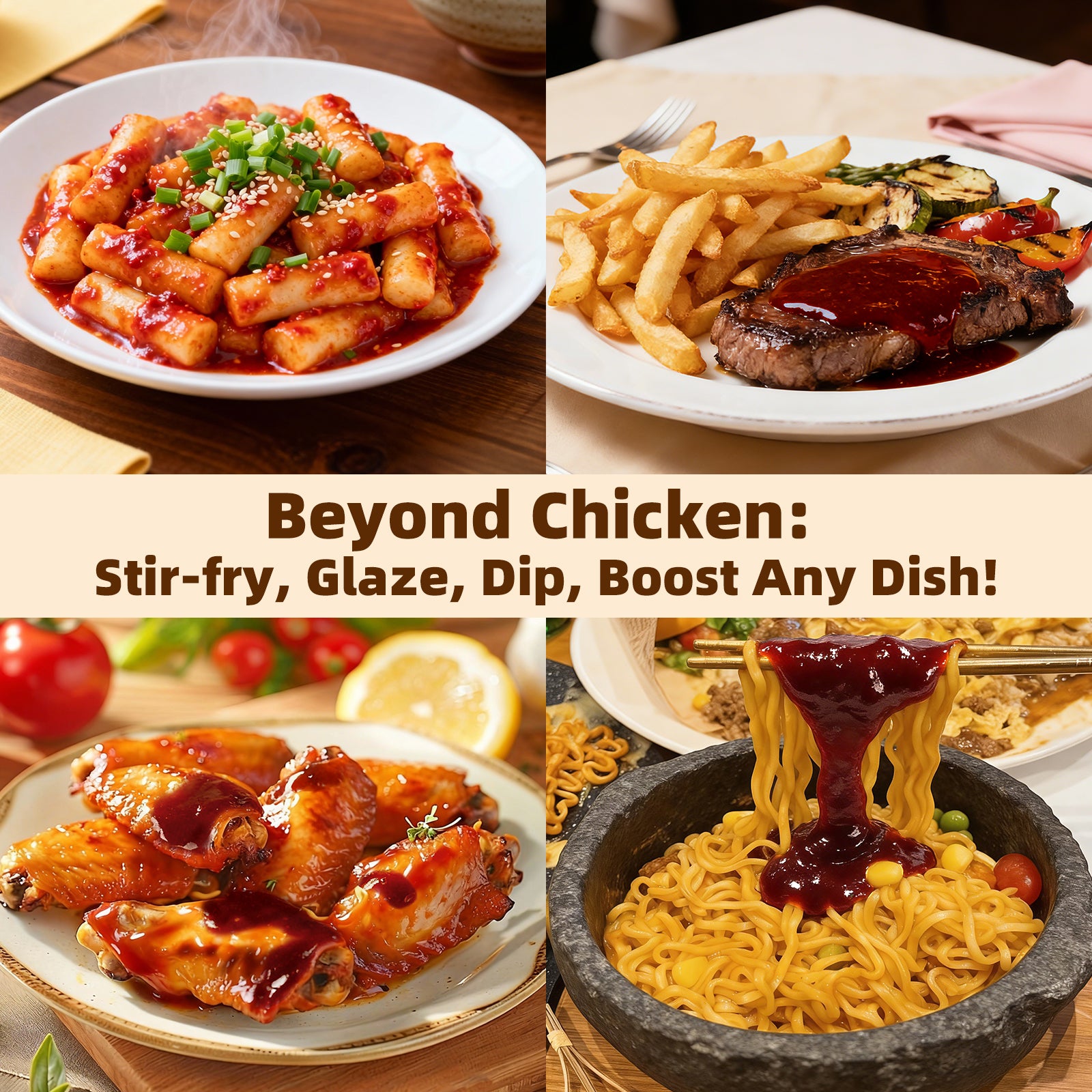 Dujosoo Korean Spicy Garlic Chicken Sauce！Fire Up Your Taste Buds! -20 bottles per case (10101353939265)