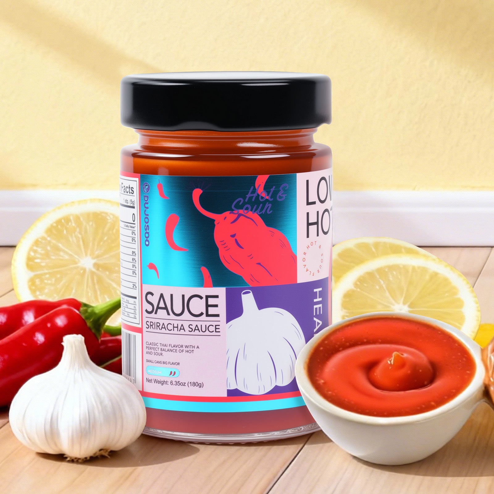 Dujosoo Sriracha Sauce: Tangy & Spicy Harmony in Every Drop!-20 bottles per case (10101366522177)