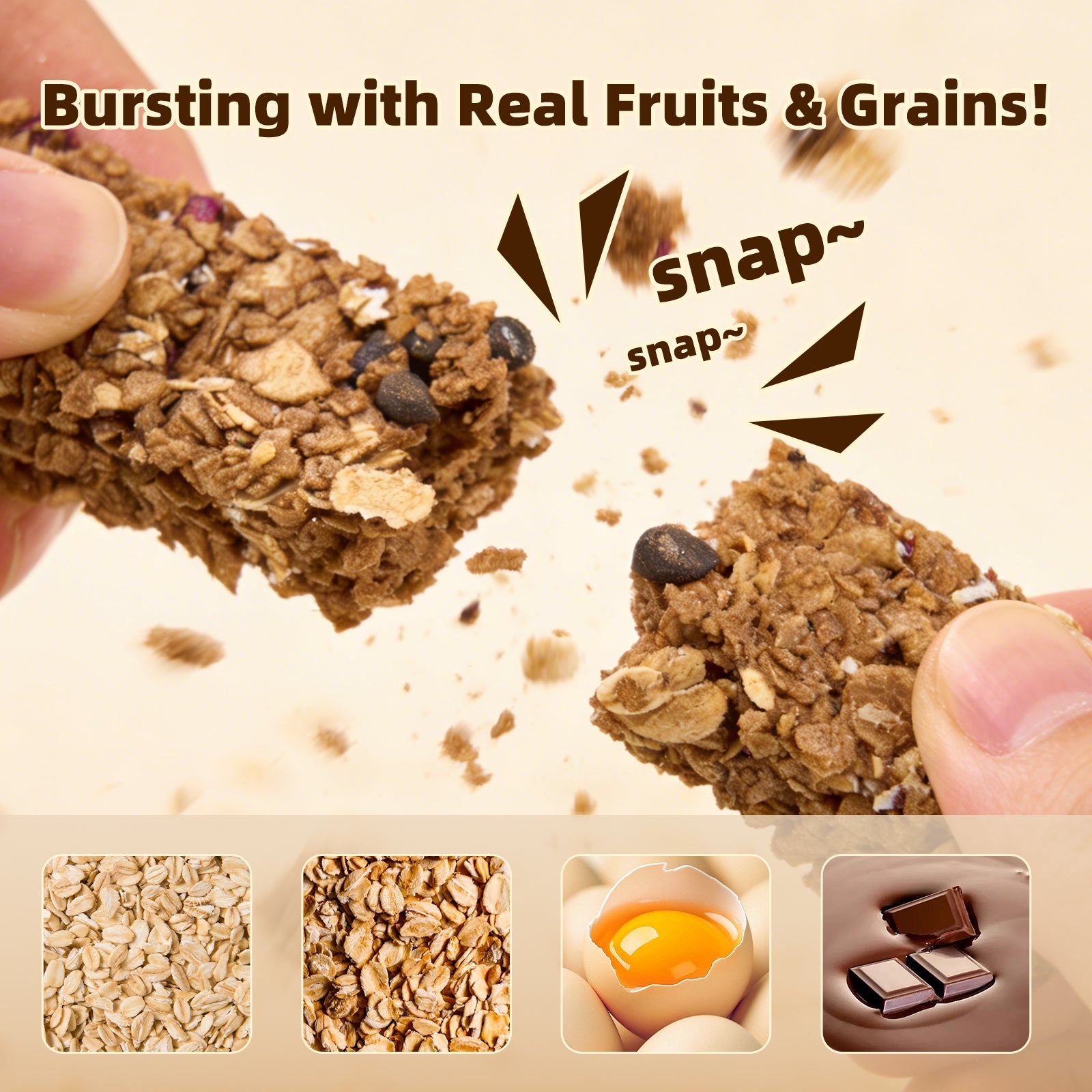 Dujosoo Crispy Chocolate Granola Bar Bars – High Fiber, On-the-Go Snack for Lasting Energy (10109158424897)