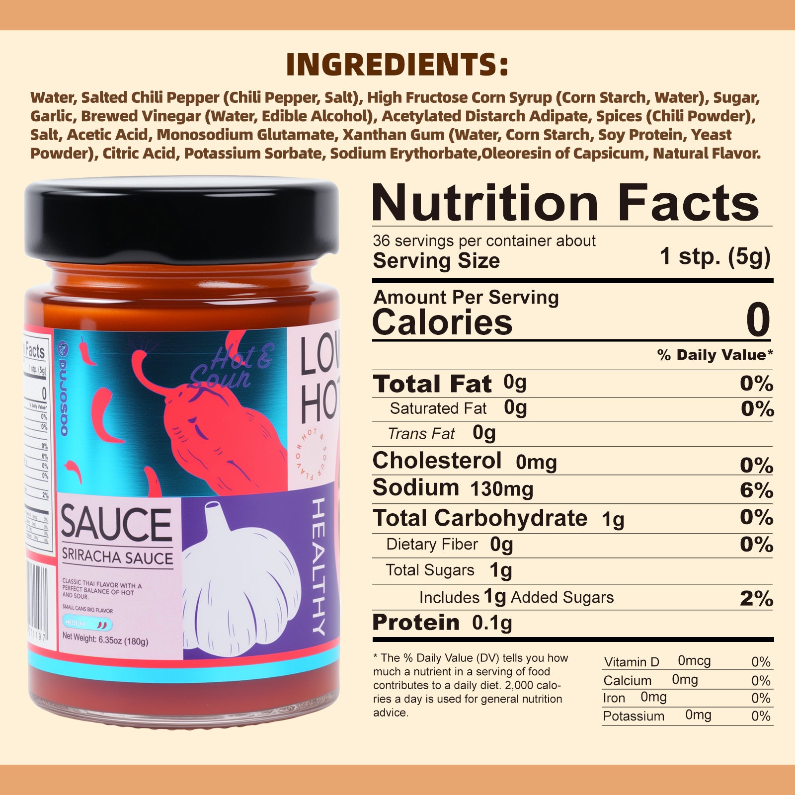 Dujosoo Sriracha Sauce: Tangy & Spicy Harmony in Every Drop!-20 bottles per case (10101366522177)