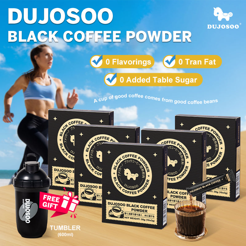 DUJOSOO Black Coffee Sugar-Free Beverage 30g (3g x10 Sticks) Premium Arabica Beans Instant Powder Iced DIY Coffee