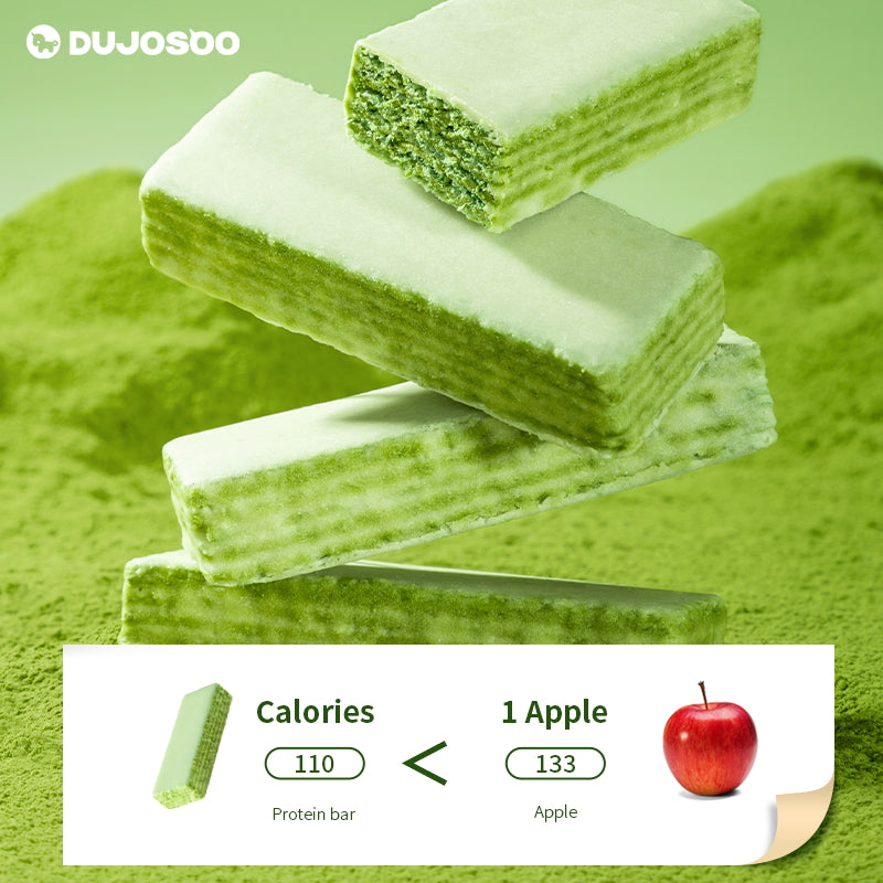 Dujosoo Whey Protein Wafer Bar - Matcha Flavor- Zero Trans Fat, High Protein & Fiber, On-the-Go Healthy Snack (20g Single Pack) (10105726370113)