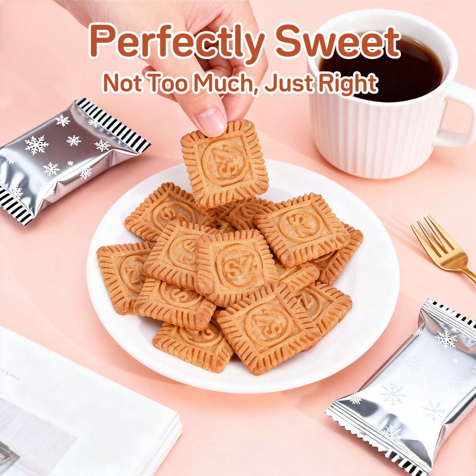 Dujosoo Brown Sugar Caramel Cookies: A Light, Crispy & Delicately Sweet Treat（pack of 100） (10070548873537)