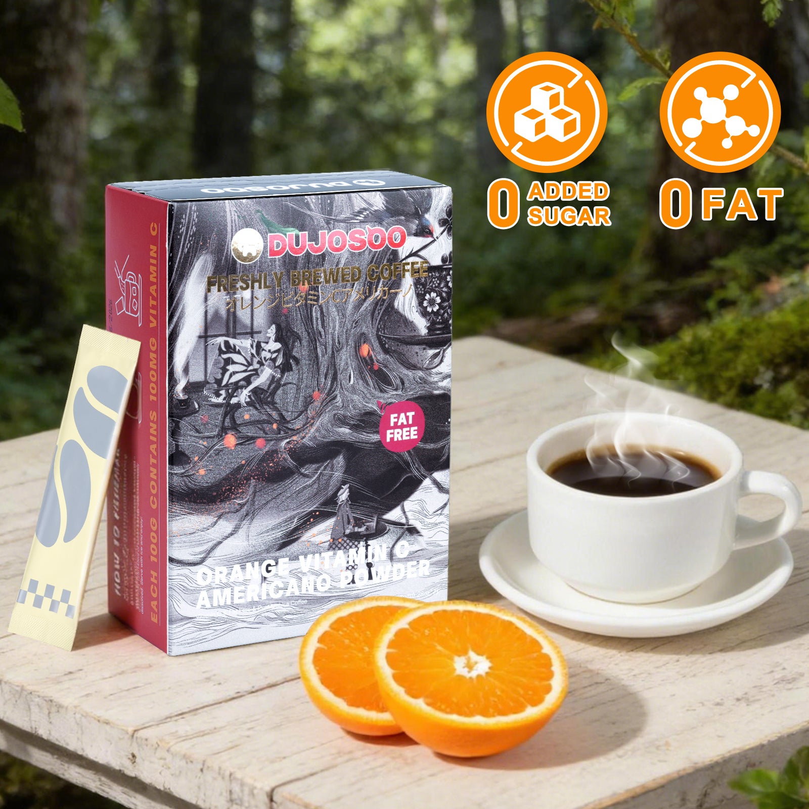 Dujosoo Orange Vitamin C Powder Latte – Zero Fat, 100mg Vitamin C Boost, Low-Calorie & Diabetic-Friendly(pack of 120) (10103256777025)