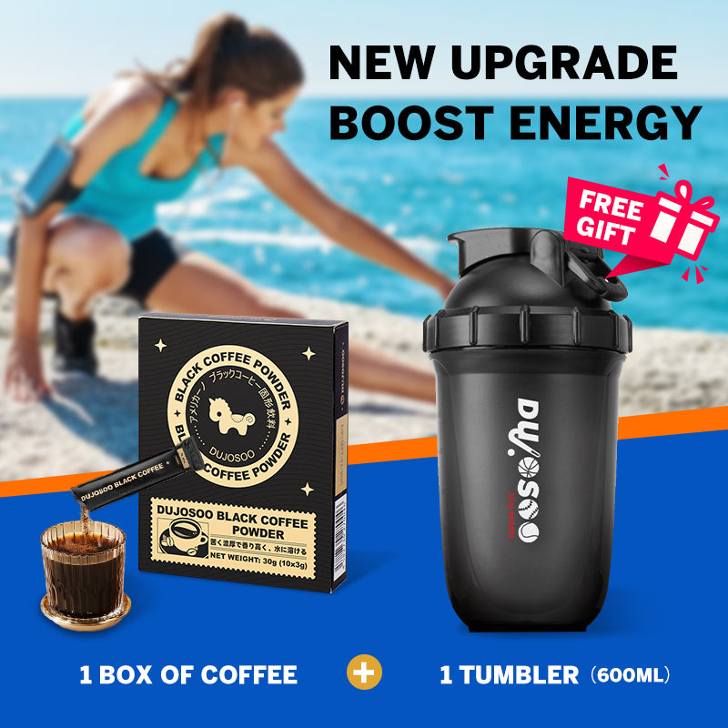 DUJOSOO Black Coffee Sugar-Free Beverage 30g (3g x10 Sticks) Premium Arabica Beans Instant Powder Iced DIY Coffee