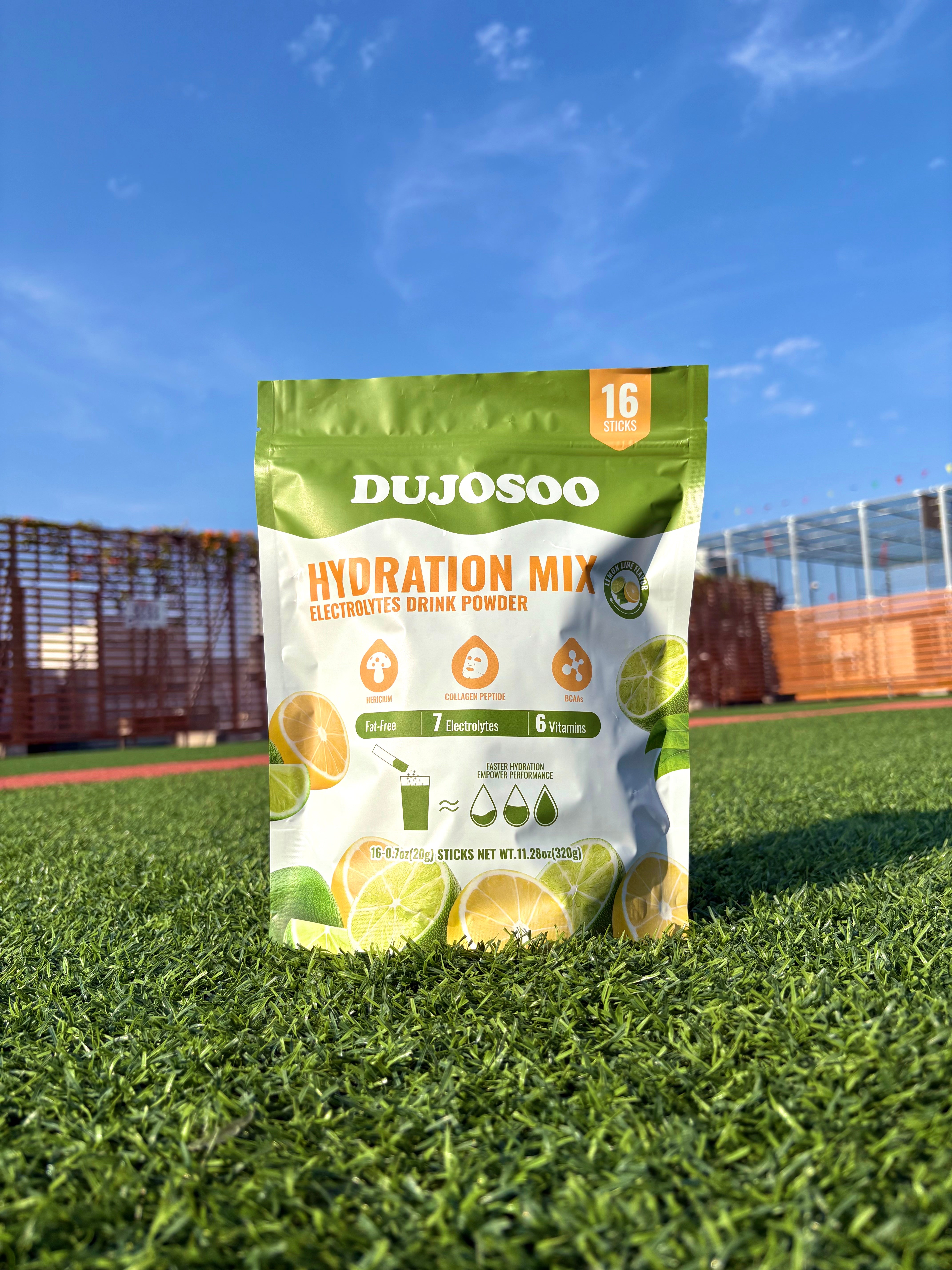 DUJOSOO Hydration Mix Electrolytes Drink Powder - 16 Sticks, Variety Flavors - Boost Energy, Replenish Fluids & Support Muscle Function
